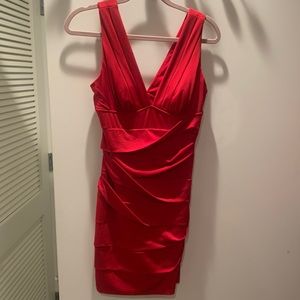 Red party dress